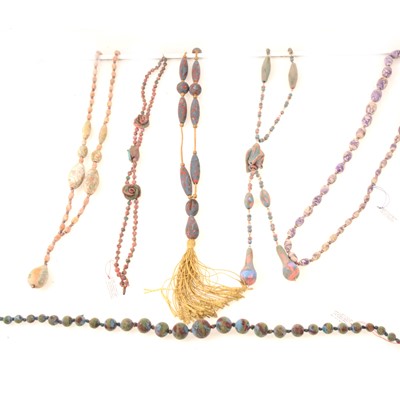 Lot 242 - Six vintage Ballotini sugar bead necklaces