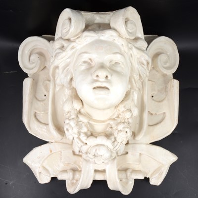 Lot 183 - Della Robbia style white glazed corbel