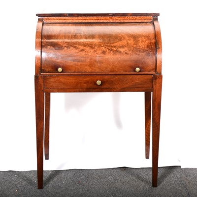 Lot 484 - Child-size mahogany cylinder-front bureau.