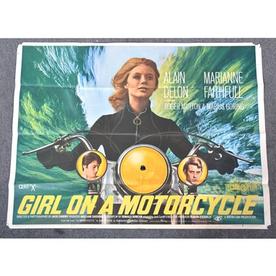 Lot 10 - Girl on a Motorcycle (1968) quad poster, original release script, etc.