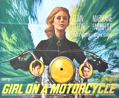 Lot 10 - Girl on a Motorcycle (1968) quad poster, original release script, etc.