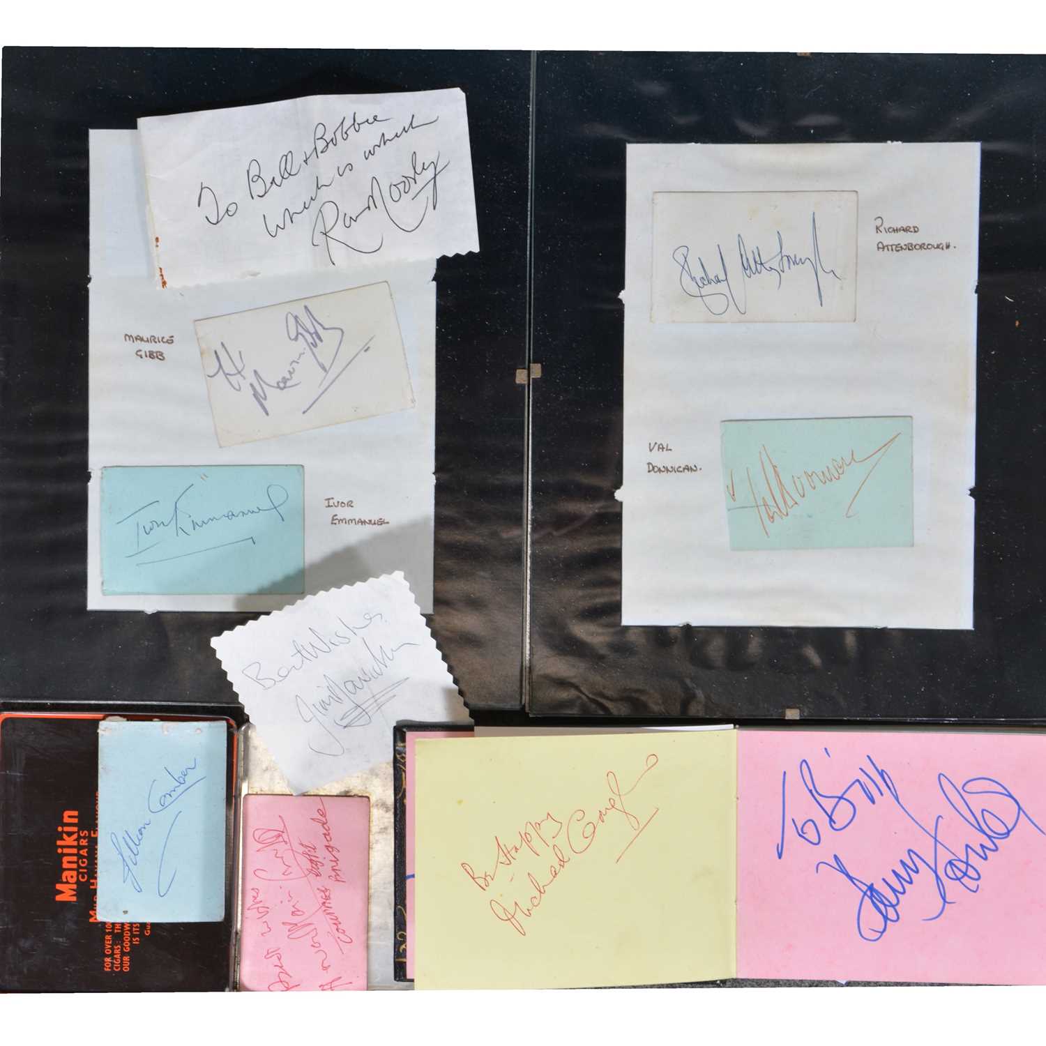 Lot 8 - Signatures of film and TV stars, a collection in an album and loose