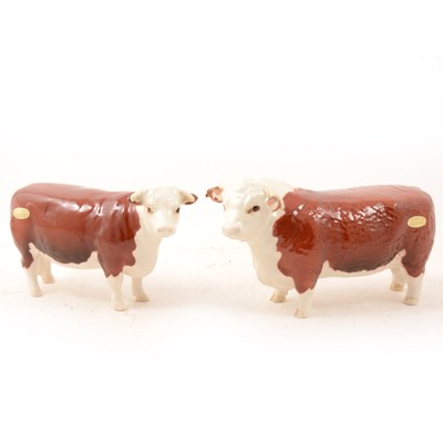 Lot 4 - A Beswick Hereford "Ch. of Champions" Bull and Cow.