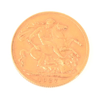 Lot 206 - Gold Full Sovereign, George V, 1927