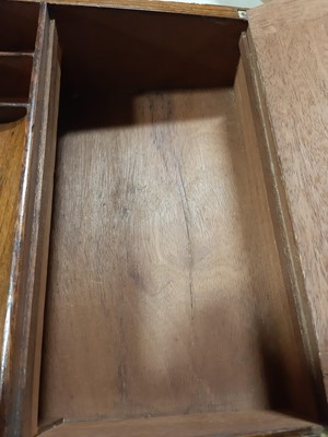 Lot 147 - Victorian walnut writing box, and pair of gilt metal girandoles