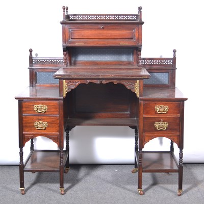 Lot 477 - Victorian rosewood writing table, in the Aesthetic taste.