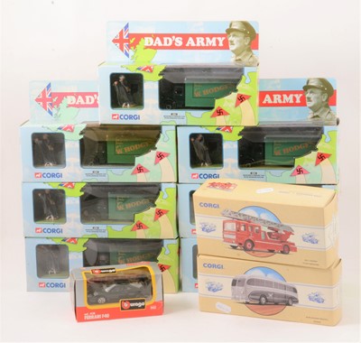 Lot 254 - Corgi Toys 18501 Dad's Army Bedford O series vans etc