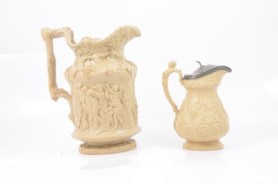 Lot 23 - A Charles Meigh stoneware 'Bacchanalian Dance' jug, and a W Ridgway & Co 'Pan' jug.
