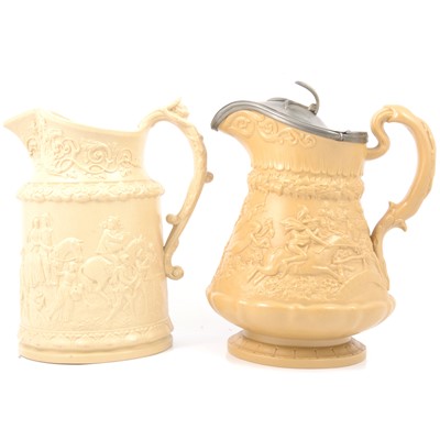 Lot 110 - William Ridgway & Co stoneware 'Tam O'Shanter' jug and a Ridgway & Abington 'Wedding Scene' jug.