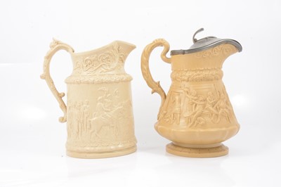 Lot 110 - William Ridgway & Co stoneware 'Tam O'Shanter' jug and a Ridgway & Abington 'Wedding Scene' jug.