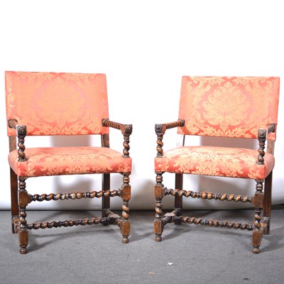 Lot 472 - Pair of elbow chairs.