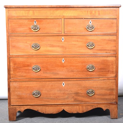 Lot 454 - Victorian mahogany chest of drawers.