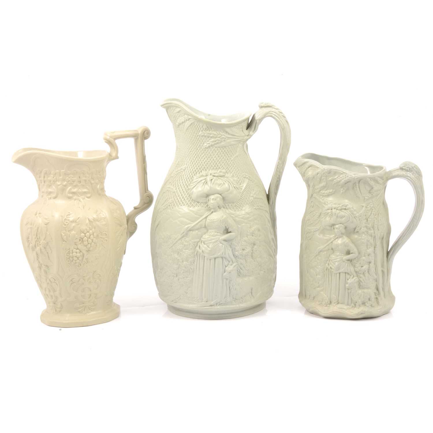 Lot 60 - Stoneware Gleaner jug, Harvest jug and a Hops & Barley jug