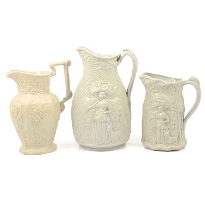 Lot 60 - Stoneware Gleaner jug, Harvest jug and a Hops & Barley jug