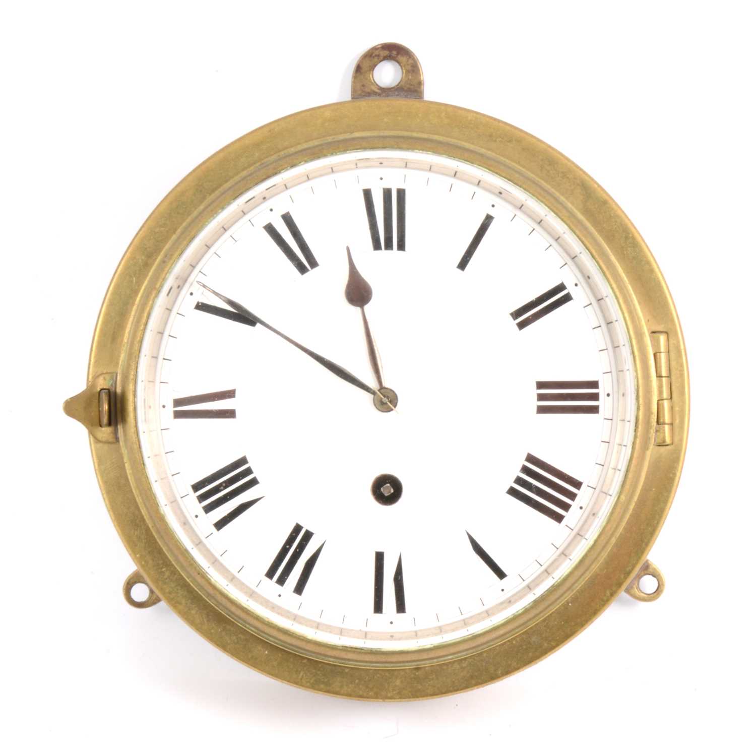 Lot 102 - Brass cased ships clock