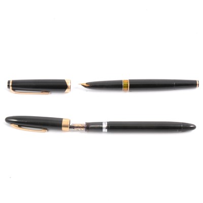 Lot 202A - A Sheaffer fountain pen with black barrel and another fountain pen.