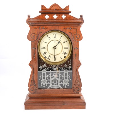 Lot 111A - American gingerbread clock.