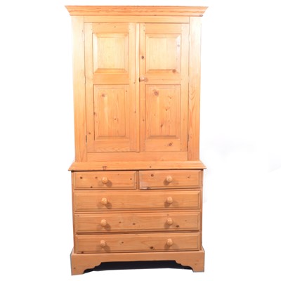 Lot 465 - Modern pine linen press