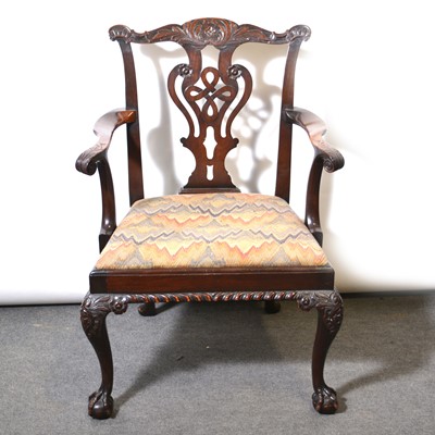 Lot 458 - Victorian mahogany elbow chair