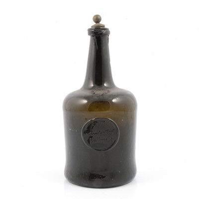 Lot 1 - George III olive green glass wine bottle