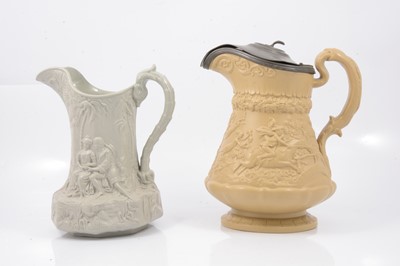 Lot 81 - William Ridgway & Co stoneware 'Tam O'Shanter' jug, and an unmarked 'Paul et Virginie' jug