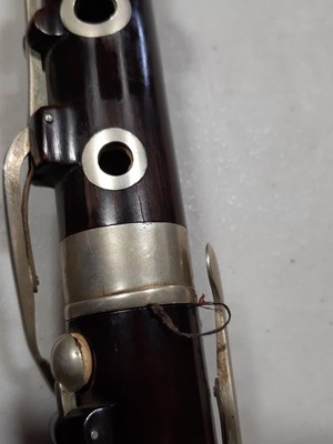 Lot 117 - Rosewood flute, 19th century, nickel-plated mounts.