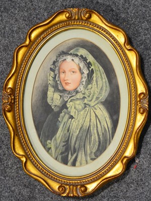 Lot 472 - Victorian School - head and shoulders of a girl in a hooded cape