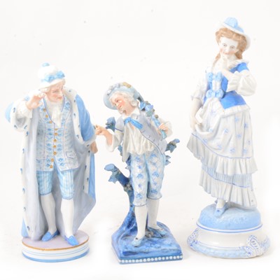 Lot 83 - Three 19th century Continental porcelain figures.