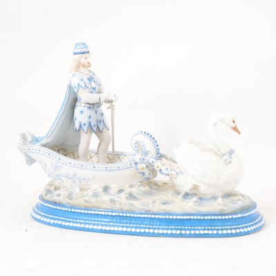Lot 69 - Continental model of Lohengrin in a boat pulled by a swan.