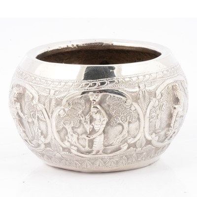 Lot 258 - Egyptian white metal sugar bowl, marks possibly for Cairo 1919-1920.