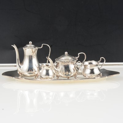 Lot 277 - Miniature silver tea set, Cornelius Desormeaux Saunders & James Francis Hollings Shepherd, Birmingham and Chester 1907.