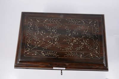Lot 157 - Victorian coromandel and inlaid ivory sewing box.
