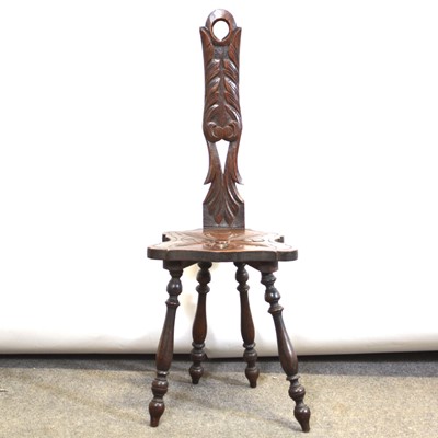 Lot 190 - Welsh carved beech spinning chair
