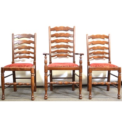 Lot 209 - Set of four beech and ash dining chairs