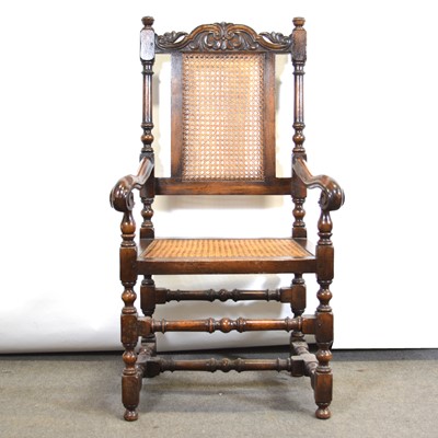 Lot 214 - Late Victorian oak elbow chair