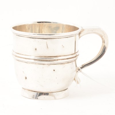 Lot 392 - Silver mug by Barker Brothers Silver Ltd, Birmingham 1940.