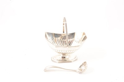 Lot 381 - Victorian silver pedestal sugar bowl by Thomas Bradbury & Sons, London 1882, silver sifting spoon.