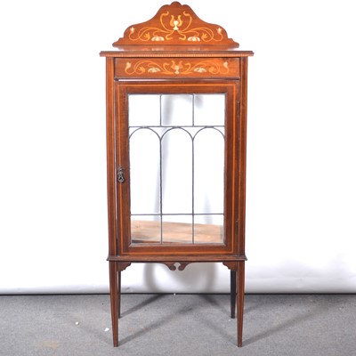 Lot 426 - Edwardian mahogany and inlaid display cabinet, Art Nouveau design.