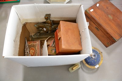 Lot 106 - Victorian mahogany writing box, etc.