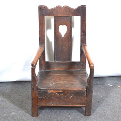 Lot 473 - Joined oak child’s chair