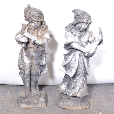 Lot 641 - Pair of lead garden figures