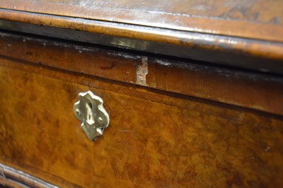 Lot 493 - George I style walnut bureau bookcase