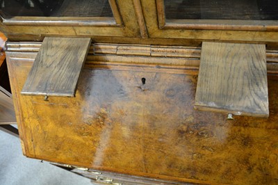 Lot 493 - George I style walnut bureau bookcase