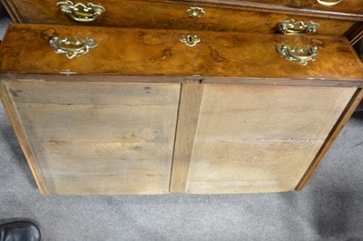 Lot 493 - George I style walnut bureau bookcase