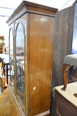 Lot 493 - George I style walnut bureau bookcase