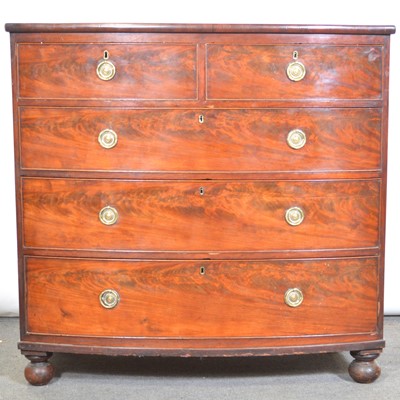 Lot 495 - Victorian mahogany bowfront chest of drawers