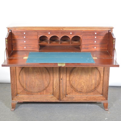 Lot 501 - George III mahogany secretaire