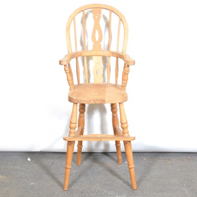 Lot 505 - Modern elm and ash Windsor high chair