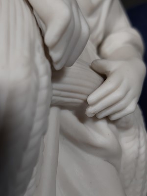 Lot 59 - Parian figure, Ruth, with wheat sheaves.