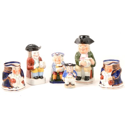 Lot 74 - Collection of six Staffordshire Toby jugs.